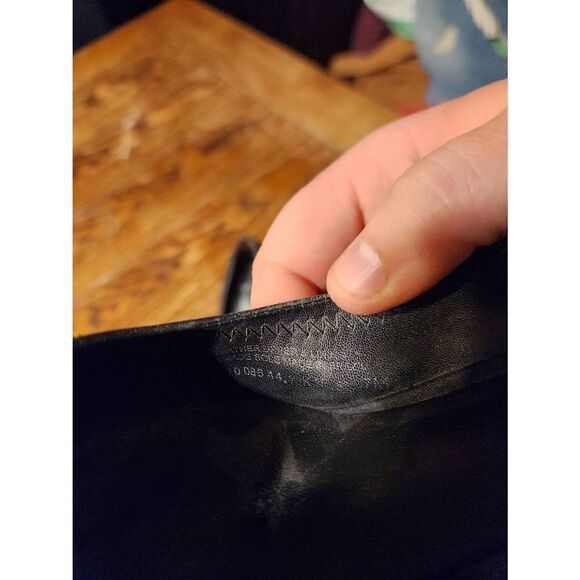 Tory Burch "Sophie" Black Leather w/Gold Reva Logo Wedge Heel Pumps Size 7 - Picture 5 of 7